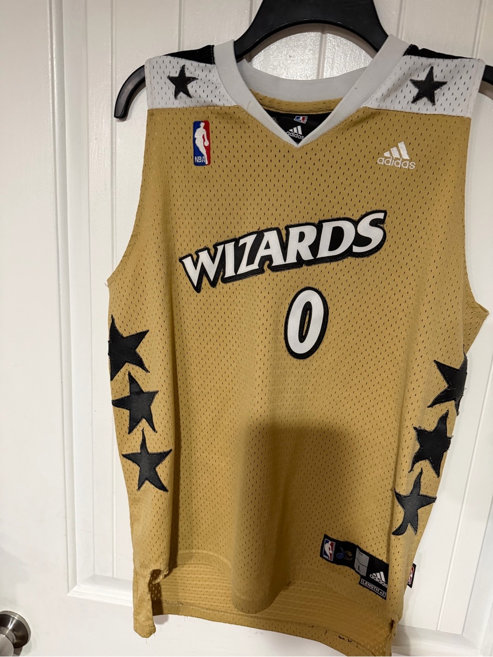 Adidas Gold Gilbert Arenas Gold Wizards Kids Jersey #0